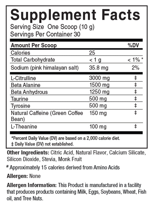 Natural Pump Pre-Workout, 300 g