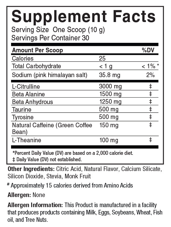Natural Pump Pre-Workout, 300 g