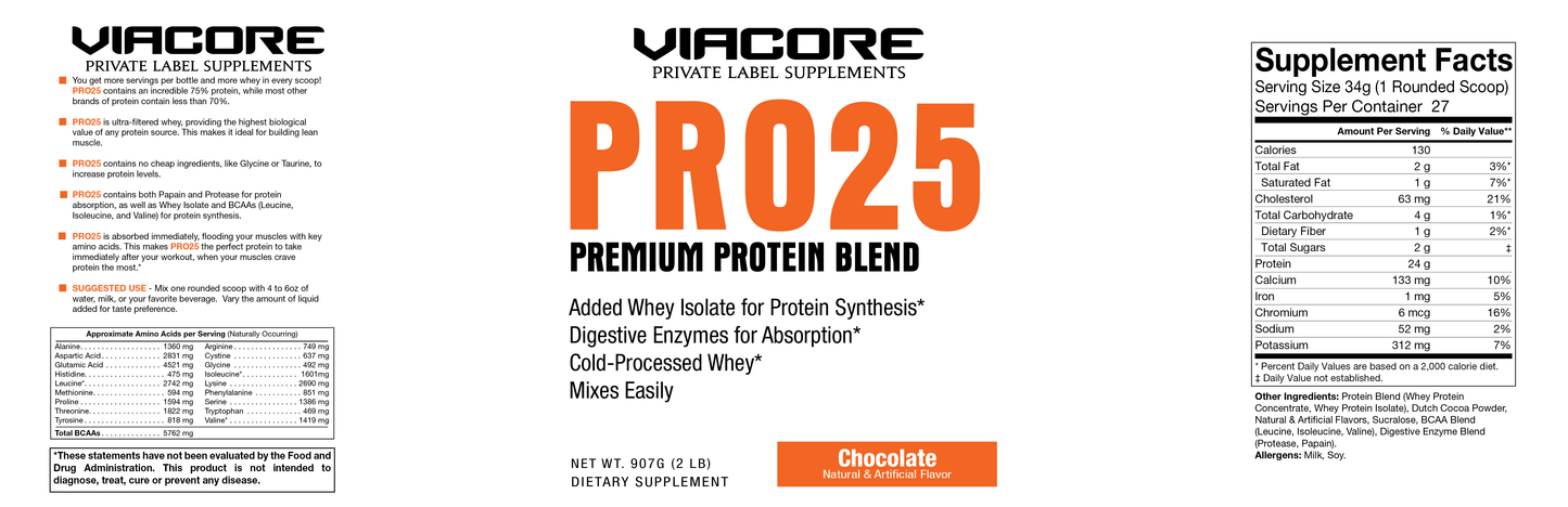 Pro 25 Premium Whey Protein Blend, 2lb