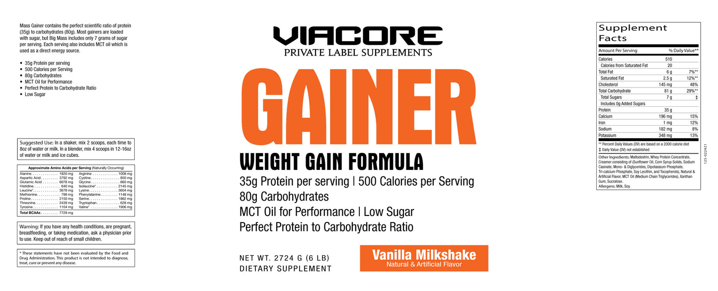 Mass Gainer Weight Gainer Formula, 6lb