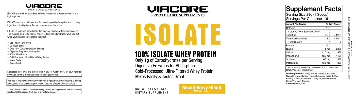 100% Whey Isolate 1lb