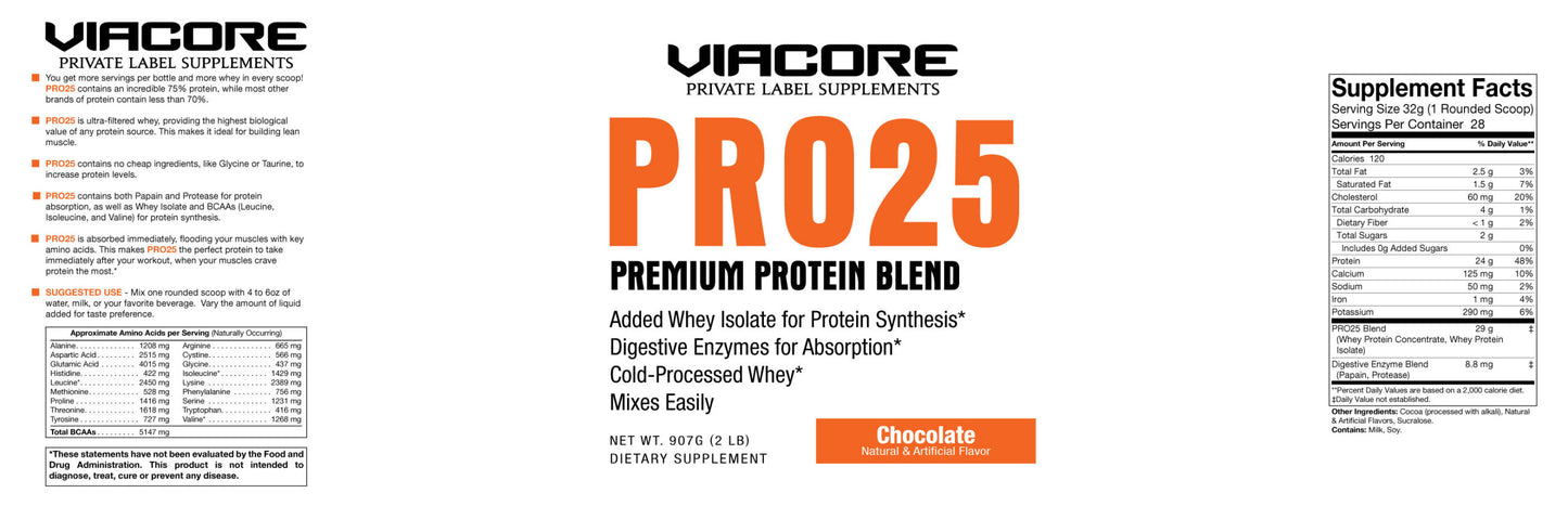 Pro 25 Premium Whey Protein Blend, 2lb