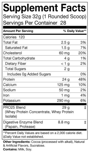 Pro 25 Premium Whey Protein Blend, 2lb